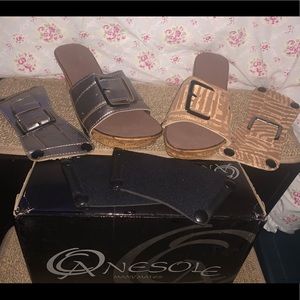 Onesole interchangeable wedges with 2 extra tops